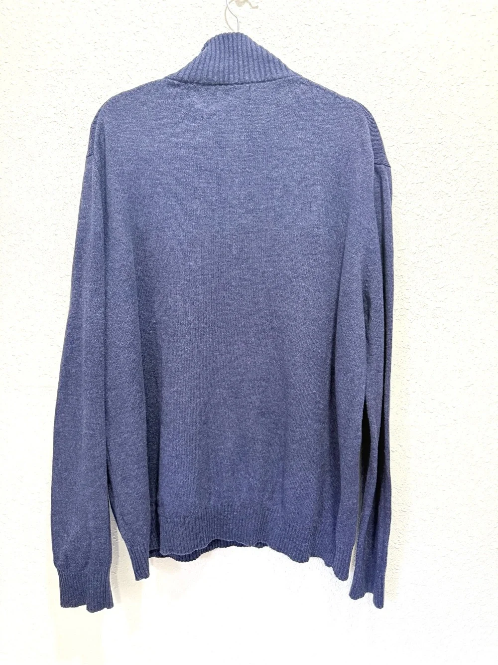 Banana Republic Men's cotton  nylon wool blend Blue Half-Zip Sweater  XXL